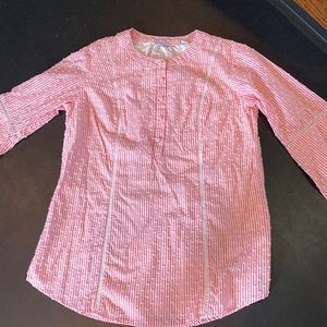 Long sleeve seersucker popover